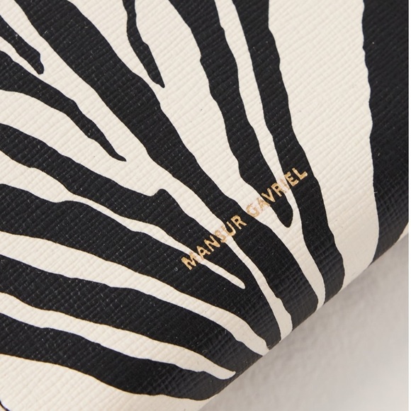 Mansur Gavriel Compact Zip zebra-print wallet - Picture 3 of 4